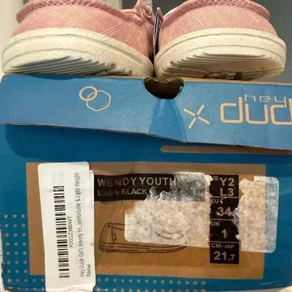 Hey Dude Wendy Youth Linen Black 130124987 - Kids Youth Sz: 2 - Picture 10 of 10